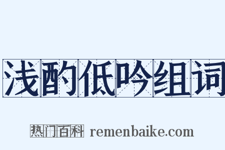 浅酌低吟组词是什么意思的图片